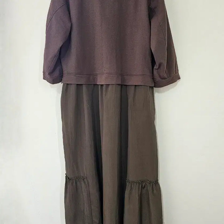 [BUNJANG] BREAL Layered Colorblock Long Dress / 브리엘 (BREAL) 프랑스브랜드 레이어드 배색 롱연피스 66. 상태좋음