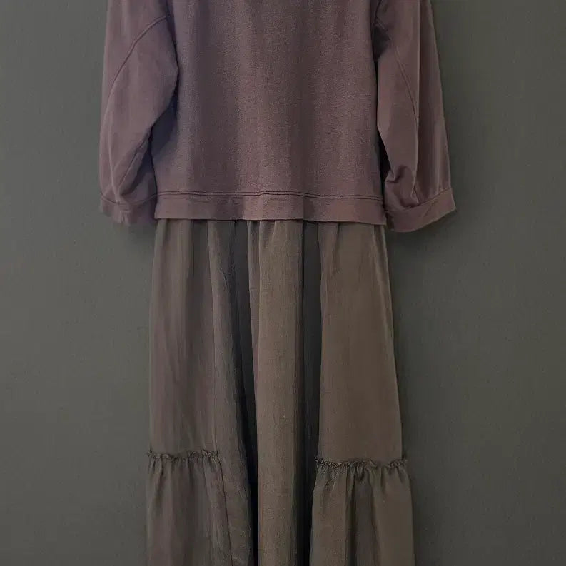 [BUNJANG] BREAL Layered Colorblock Long Dress / 브리엘 (BREAL) 프랑스브랜드 레이어드 배색 롱연피스 66. 상태좋음