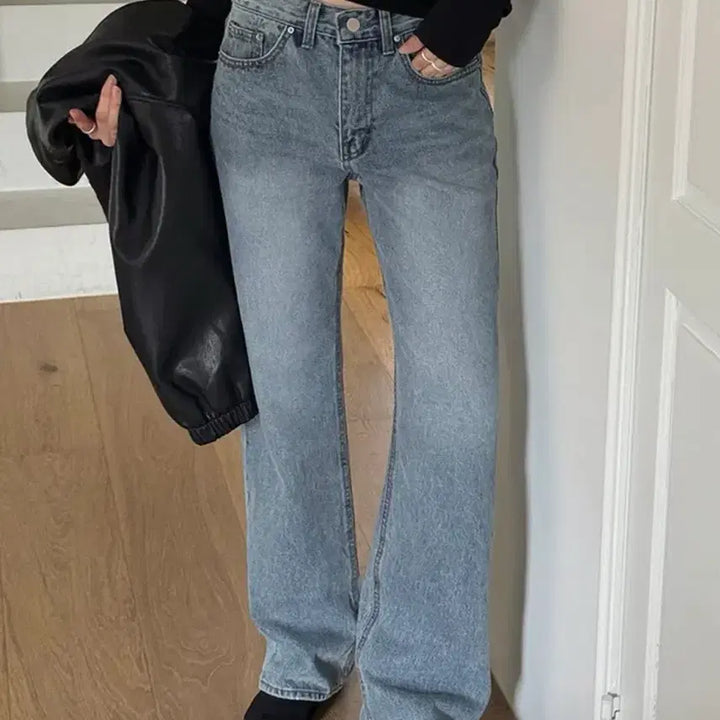 [BUNJANG] Slowand Ridge Semi-Bootcut Denim Pants Long XS / [새상품] 슬로우앤드 릿지 세미부츠컷 데님팬츠 롱XS 블랙업 가내스라