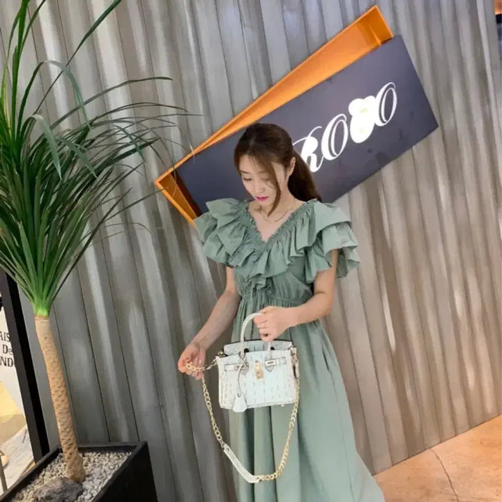 [BUNJANG] ZARA Frill Long Dress Mint / 자라ZARA프릴 롱 원피스 민트색