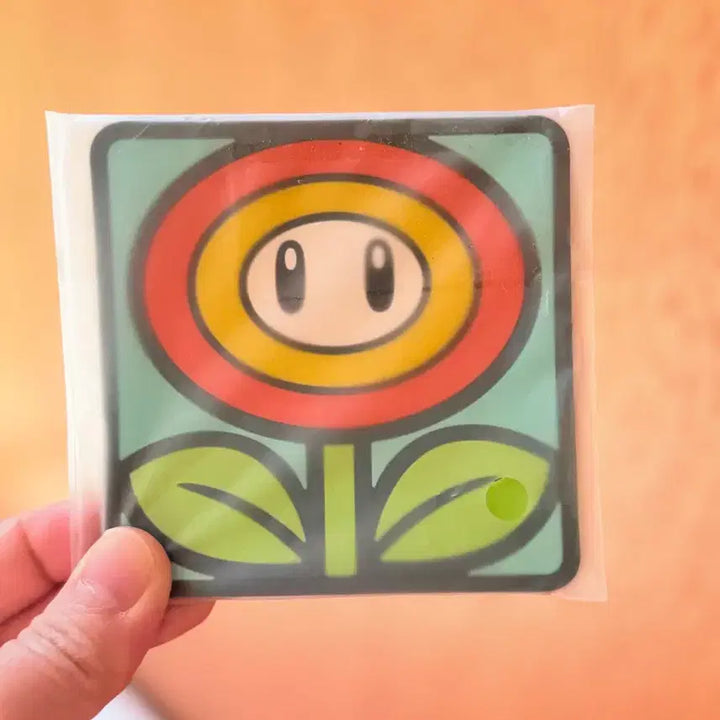 [BUNJANG] Nintendo Super Mario Fire Flower Coaster / 일본 클럽닌텐도 슈퍼마리오 파이어플라워 불꽃 코스터 컵받침
