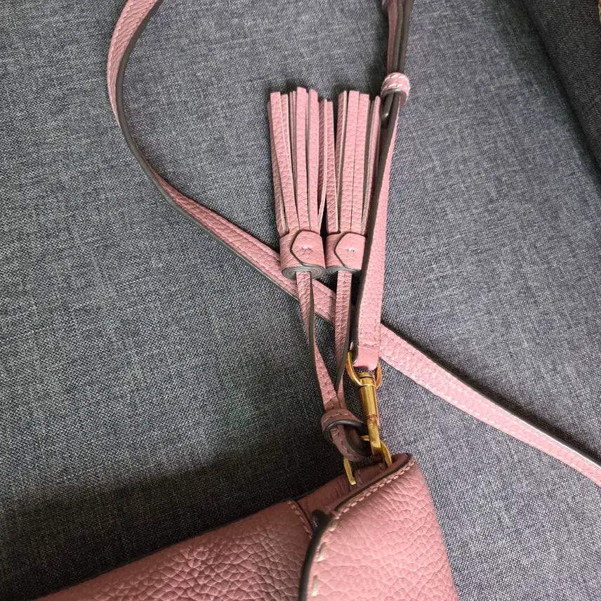 [BUNJANG] Tory Burch Leather Crossbody Bag / 정품 토리버치 가죽 크로스백 핑크 숄더백 태슬백