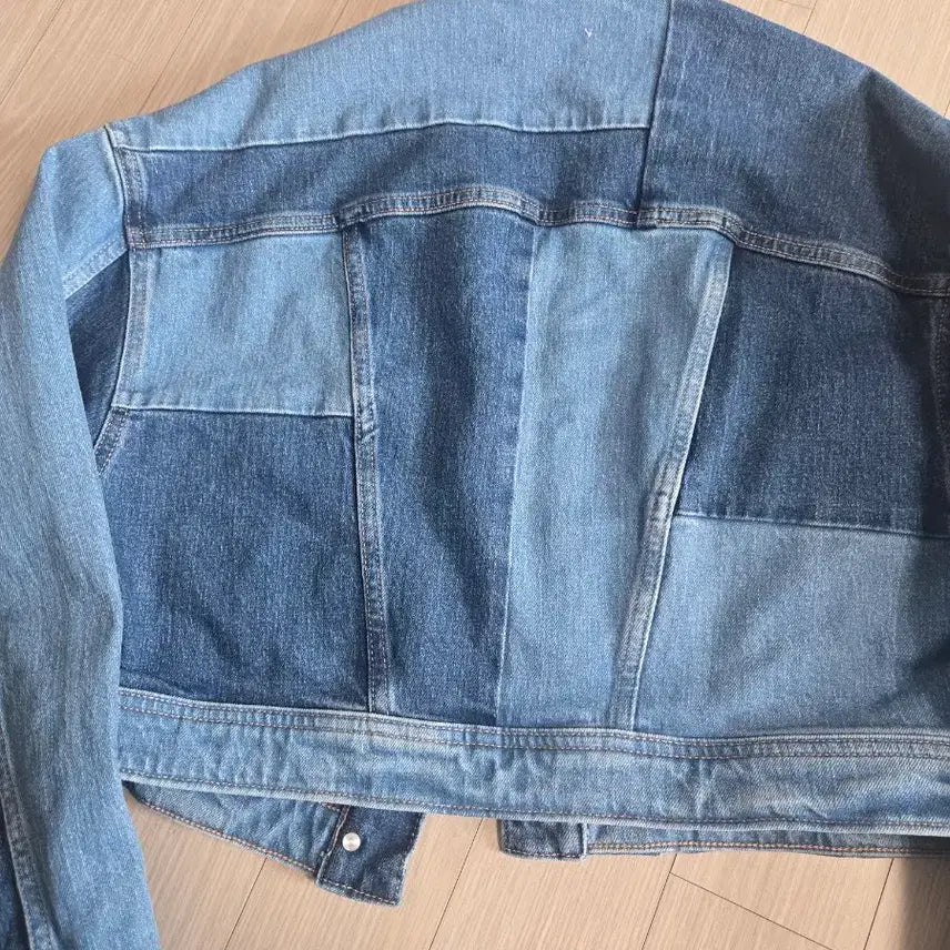 [BUNJANG] Zara Patchwork Denim Crop Jacket / 자라 패치워크 데님 크롭 자켓