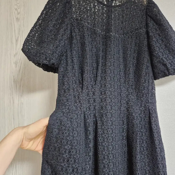 [BUNJANG] Jill Stuart Black Lace Short Sleeve Dress / 질스튜어트 블랙 레이스 반팔 원피스 85-91-160