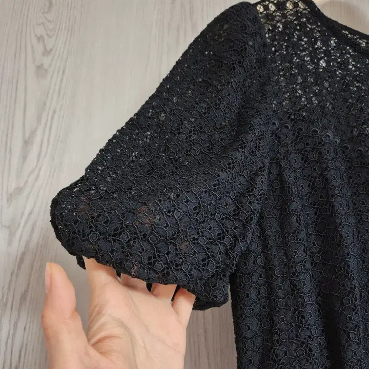 [BUNJANG] Jill Stuart Black Lace Short Sleeve Dress / 질스튜어트 블랙 레이스 반팔 원피스 85-91-160