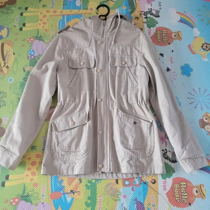 [BUNJANG] Beige Hooded Field Jacket / 베이지색 후드 야상 점퍼