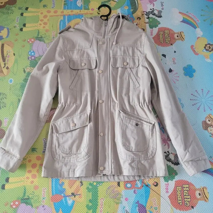 [BUNJANG] Beige Hooded Field Jacket / 베이지색 후드 야상 점퍼