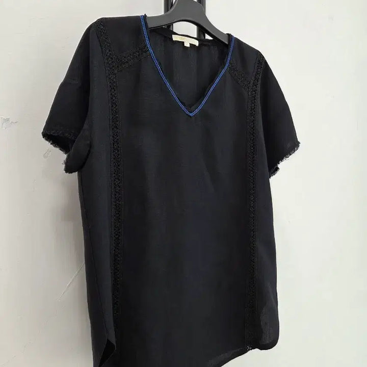 [BUNJANG] MAJE V-neck Short Sleeve Blouse / 정품 마쥬 MAJE 브이넥 반팔 블라우스