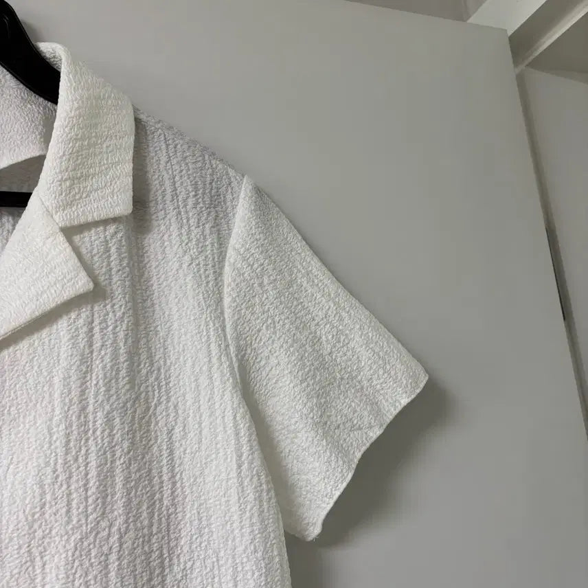 [BUNJANG] 292 Citypopsy Summer Cooling Midi Short-Sleeve Shirt White / 292 시티팝즈 여름 쿨링 바스락 미디 반팔 셔츠 화이트
