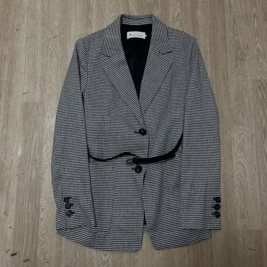 [BUNJANG] It Michaa Houndstooth Belted Suit Jacket / 잇미샤 여성 하운드투스 벨트 정장 자켓 55-66
