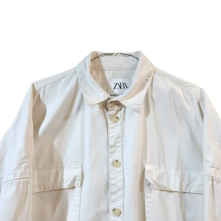 [BUNJANG] Zara Oversized Two-Pocket Shirt Ivory / M/ 자라 오버핏 투포켓 셔츠 아이보리 /0417