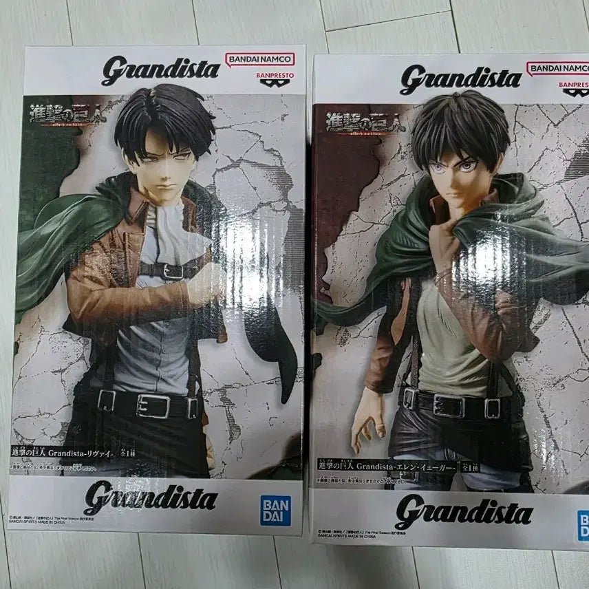 [BUNJANG] Attack on Titan Eren &amp; Levi Grandista Figures Bundle Set / 진격의 거인 에렌 리바이 그란디스타 피규어 미개봉 일괄
