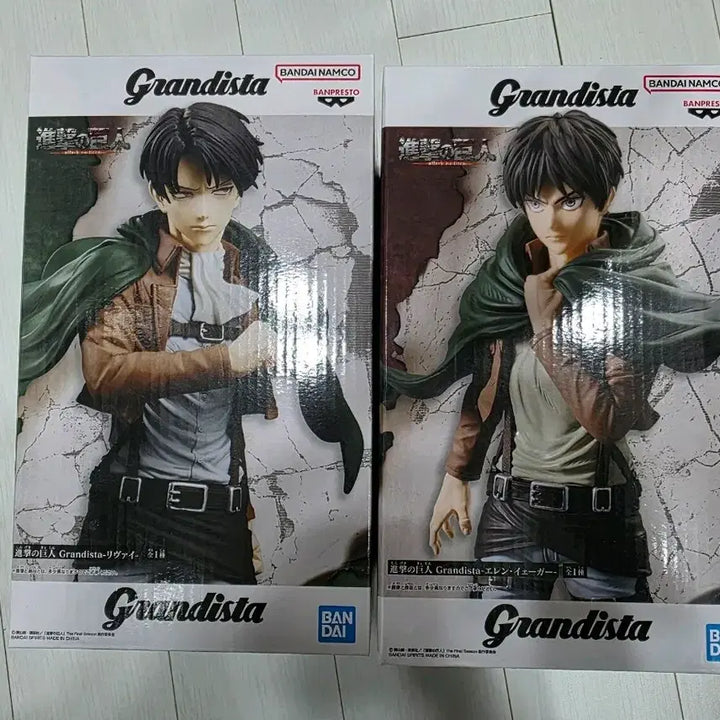 [BUNJANG] Attack on Titan Eren &amp; Levi Grandista Figures Bundle Set / 진격의 거인 에렌 리바이 그란디스타 피규어 미개봉 일괄