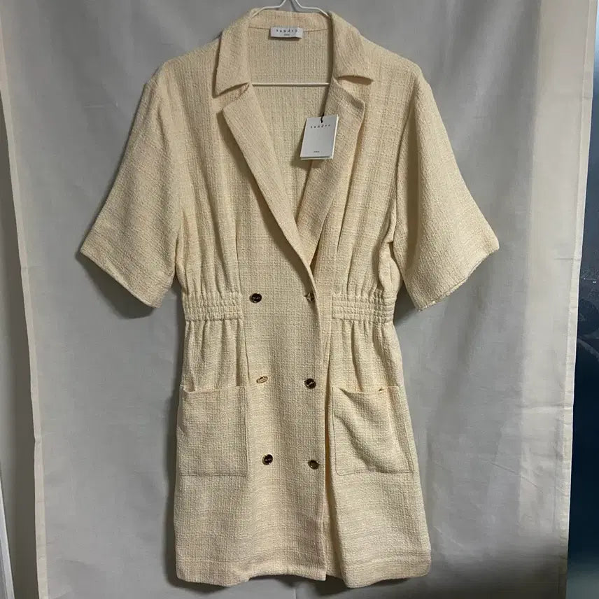 [BUNJANG] SANDRO Tweed Gold Button Dress / 새상품 SANDRO 산드로 트위드 금장 원피스 (38)