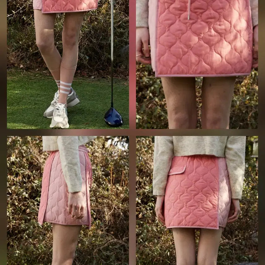 [BUNJANG] DENIVEL Pink Quilted Skirt M / 드니벨 DENIVEL 핑크 퀼팅 스커트 m  새상품