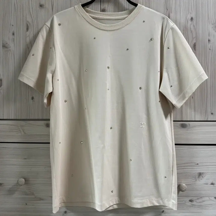 [BUNJANG] TIME Swarovski Crystal Embellished T-Shirt / 한섬) TIME 타임 스와로브스키 크리스탈 장식 티셔츠