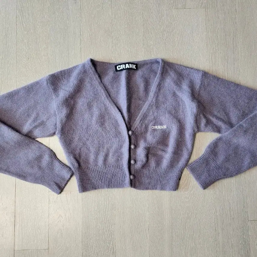 [BUNJANG] Crank Fox Crop Cardigan Lavender / 크랭크 폭스 크롭 가디건 연보라 F