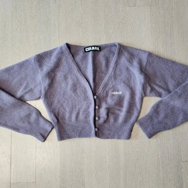 [BUNJANG] Crank Fox Crop Cardigan Lavender / 크랭크 폭스 크롭 가디건 연보라 F