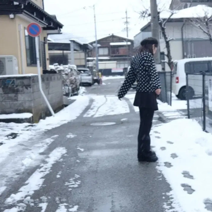 [BUNJANG] Kim A-Hop Black Candy Dot Fleece Jacket / 김아홉 블랙캔디 도트 땡땡이 후리스 플리스 자켓 아우터 집업 모리걸