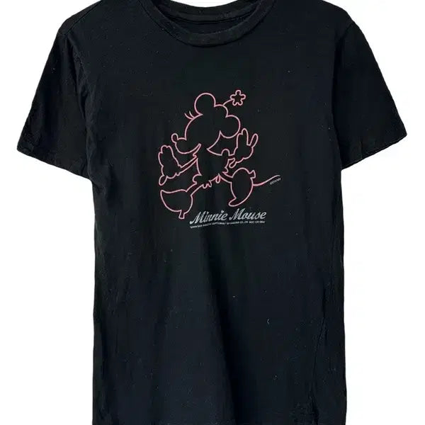 [BUNJANG] XS JPN Neon Sign Mickey Mouse T-shirt / [XS] JPN 네온사인 미키마우스 반팔티 블랙