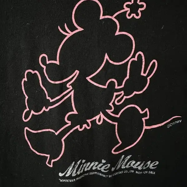 [BUNJANG] XS JPN Neon Sign Mickey Mouse T-shirt / [XS] JPN 네온사인 미키마우스 반팔티 블랙