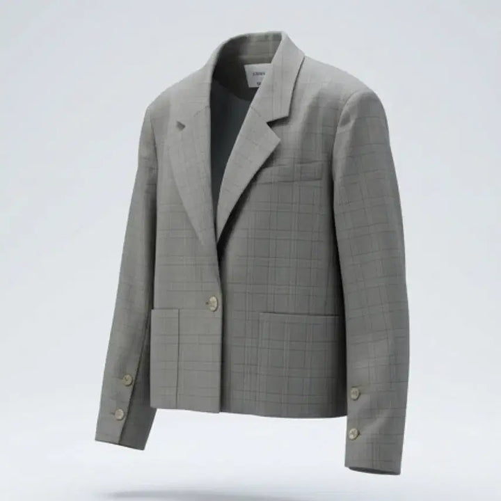 [BUNJANG] Urban LAP Check One-Button Blazer / 여성S / 어반 LAP 체크 원버튼 정장자켓GR 11-28