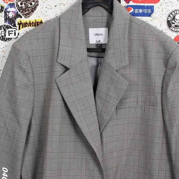 [BUNJANG] Urban LAP Check One-Button Blazer / 여성S / 어반 LAP 체크 원버튼 정장자켓GR 11-28