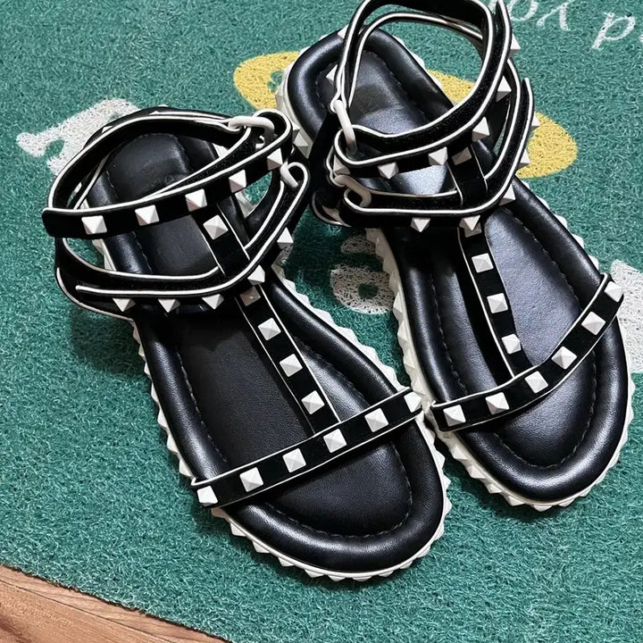 [BUNJANG] Valentino Rockstud Leather Sandals / 발렌티노 정품 락스터드 레더 샌들