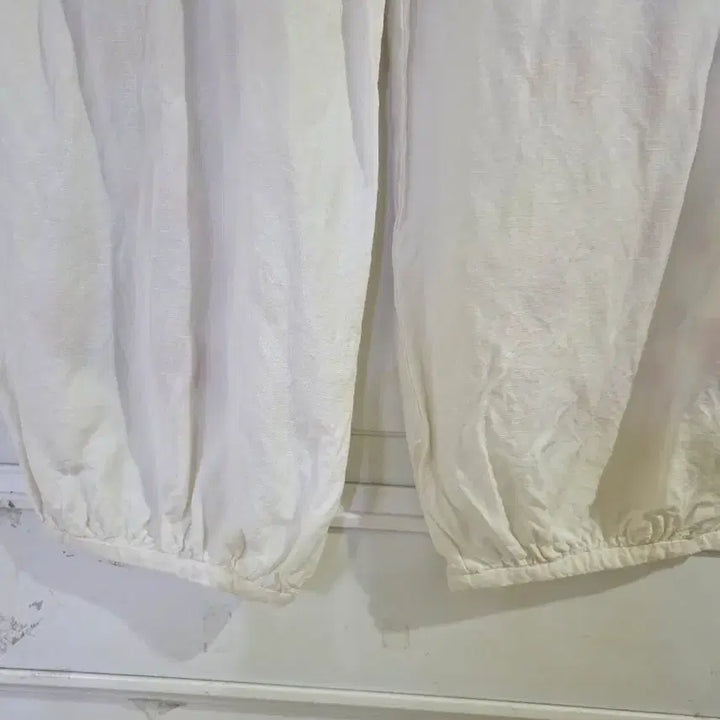 [BUNJANG] Yeoma Linen Embroidered Wide Leg Pants / 여마  린넨 시원한  고급스러운 자수 베기통바지  30까지