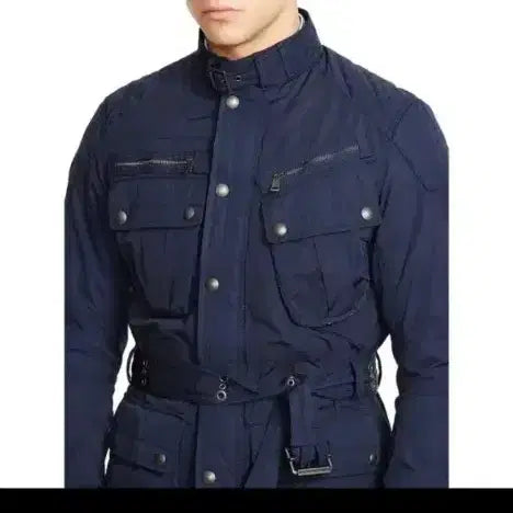 [BUNJANG] Polo Ralph Lauren Belted Biker Jacket / 폴로 랄프로렌 네이비 벨티드 바이커 자켓