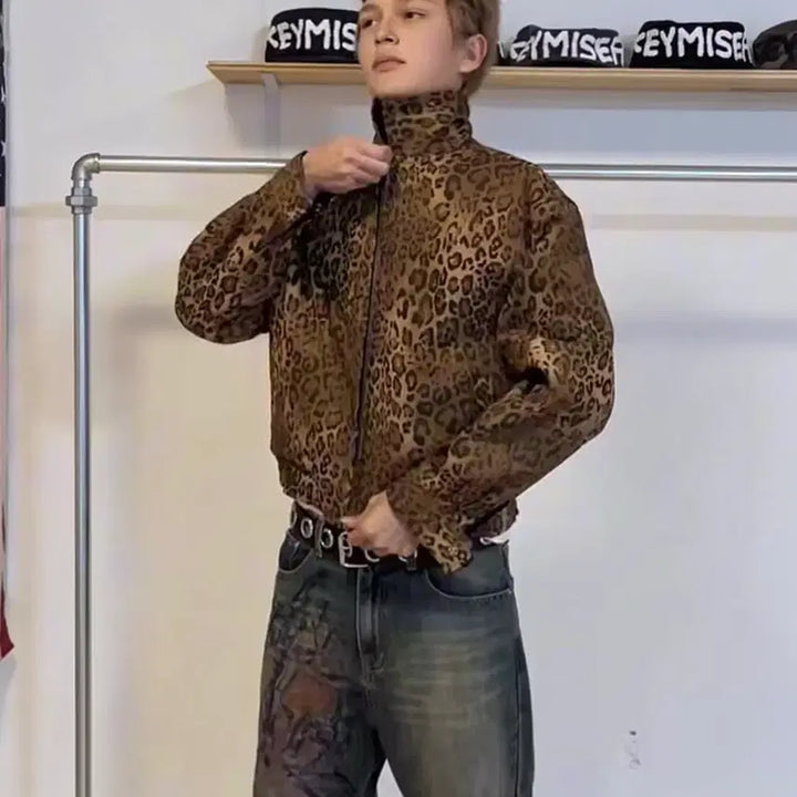 [BUNJANG] Keymisery 키미저리 레오파드 크롭 봄버 자켓 !! / Keymisery 키미저리 레오파드 크롭 봄버 자켓 !!