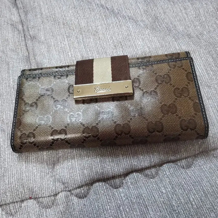 [BUNJANG] Gucci GG Logo Long Wallet Brown / 구찌 GG 로고 장지갑 브라운