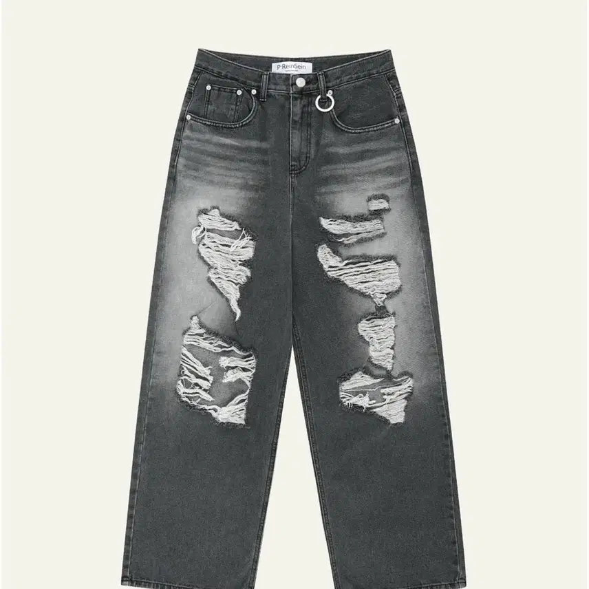[BUNJANG] ReinSein Vintage Distressed Wide Black Denim Pants / ReinSein 레인세인 빈티지 데미지 와이드 흑청팬츠 1사이즈