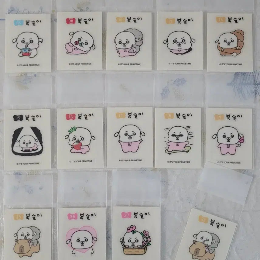 [BUNJANG] GS25 Bokseuli 13-Piece Sticker Bundle / gs25x복슬이 띠부씰 13종 판매
