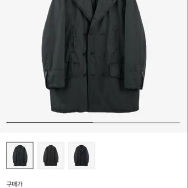 [BUNJANG] Polytelu Dark Charcoal Spring Pea Coat / 4) 폴리테루 스프링 피코트 다크 차콜 피 코트