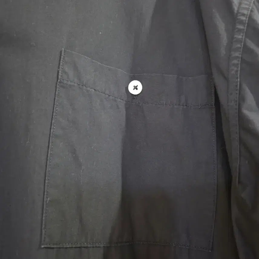 [BUNJANG] Black Cotton Oversized Shirt Jacket / 봄 요즘유행하는 고급스러운 남방셔츠 면  자켓  가슴단면66