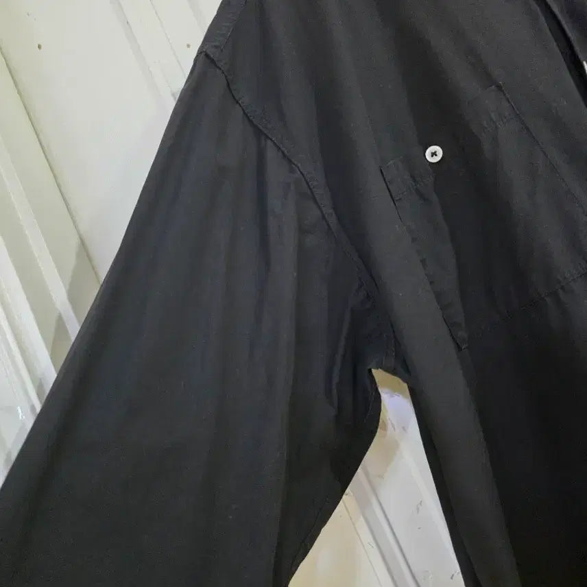 [BUNJANG] Black Cotton Oversized Shirt Jacket / 봄 요즘유행하는 고급스러운 남방셔츠 면  자켓  가슴단면66