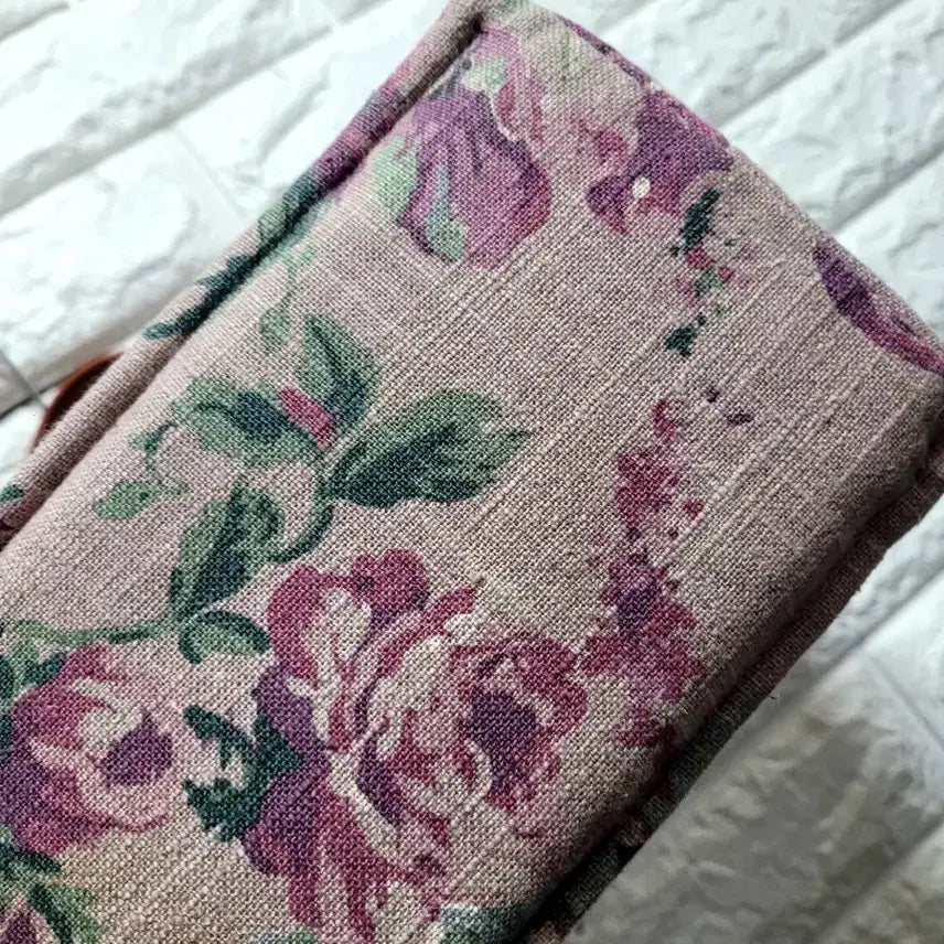 [BUNJANG] Handmade Linen Floral Pattern Tote Bag / 핸드메이드 린넨 플라워 패턴  토트백