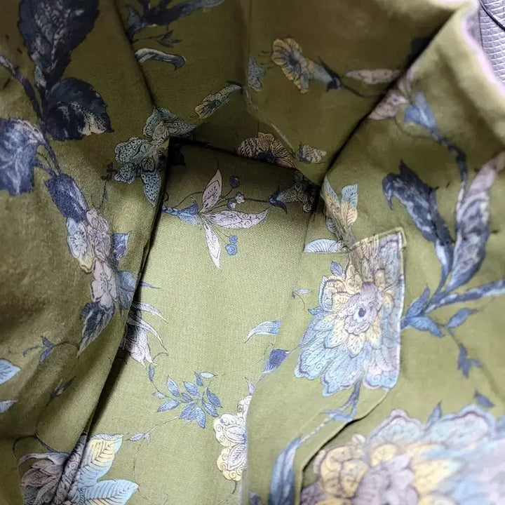 [BUNJANG] Handmade Linen Floral Pattern Tote Bag / 핸드메이드 린넨 플라워 패턴  토트백