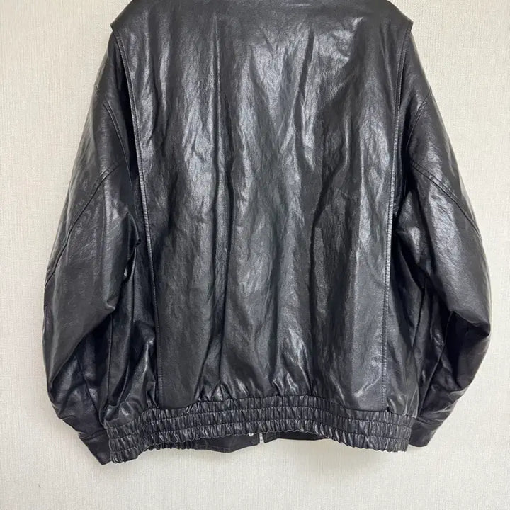 [BUNJANG] Facade Pattern Oversized Leather Blouson Jacket / 파사드패턴 오버핏 레더 블루종 블랙 M