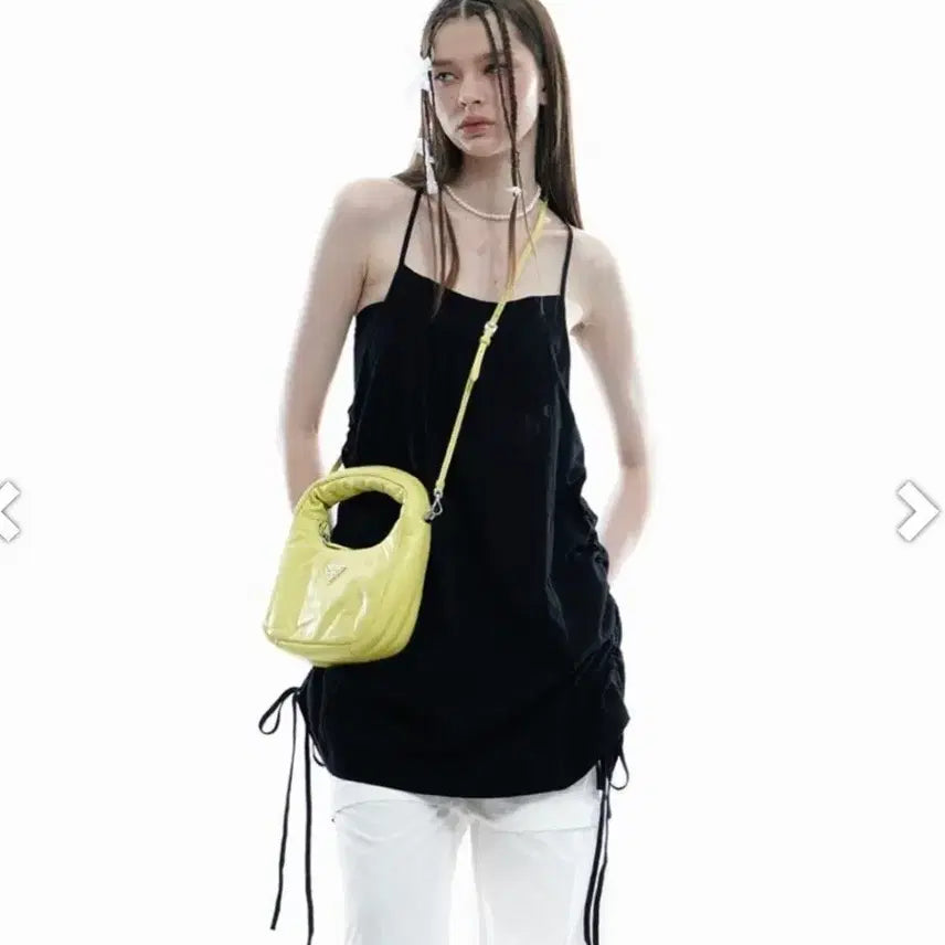 [BUNJANG] Someplace Layered String Shirring Mini Dress / 썸플레이스 레이어드 스트링 셔링 미니원피스