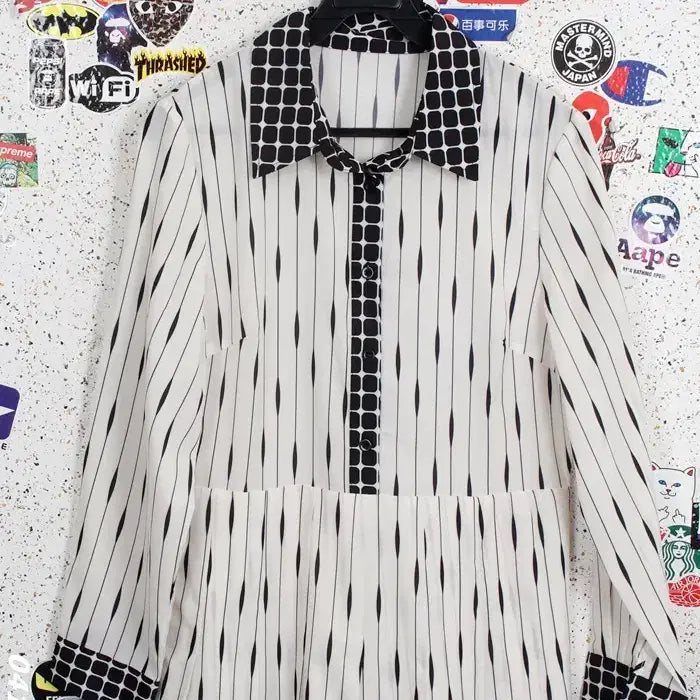 [BUNJANG] Popular Pattern Spandex Shirt Dress IV / 여성M / 파퓰러 패턴 스판 셔츠원피스IV 26-1