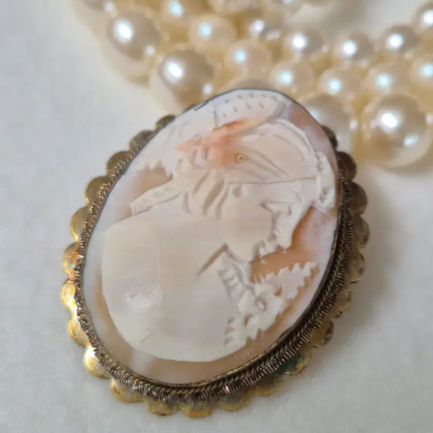 [BUNJANG] Vintage Shell Cameo Brooch/Pendant / 빈티지 쉘카메오 copper