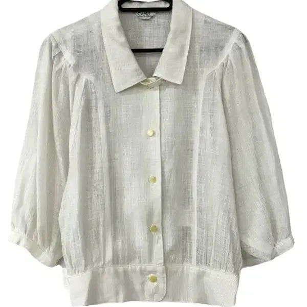 [BUNJANG] JPN Sheer Collar Blouse / [L] JPN 시스루 카라 셔츠 블라우스