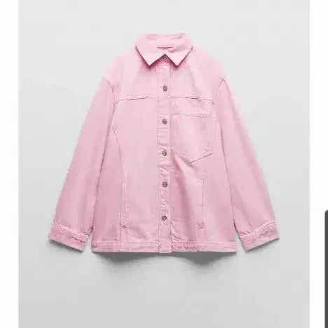 [BUNJANG] ZARA Pink Denim Jacket / 2026  자라  ZARA핑크 데님 자켓