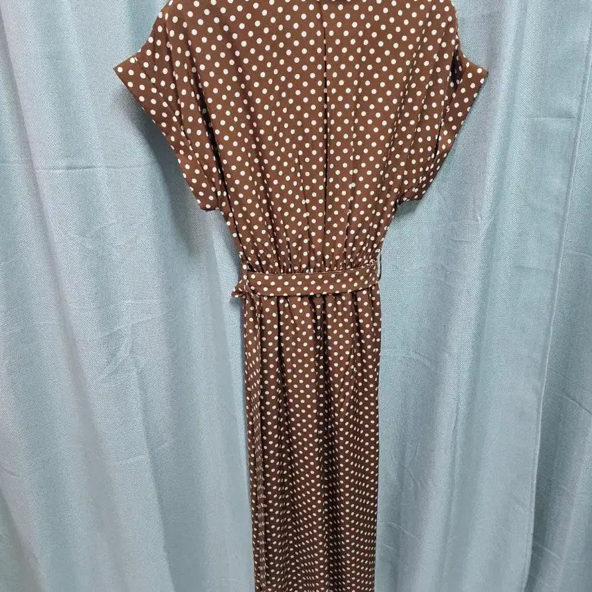 [SOLD OUT] 브라운 도트 벨트  롱원피스 프리