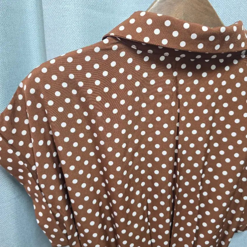 [SOLD OUT] 브라운 도트 벨트  롱원피스 프리