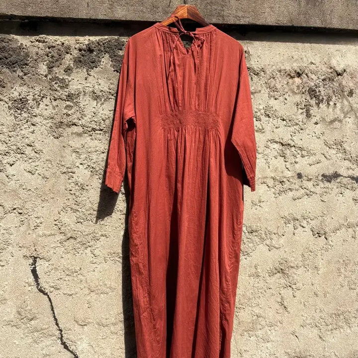 [BUNJANG] Brown Brick Two-Way Shirt Long Dress (New) / 브라운 브릭 투웨이 셔츠 롱 원피스 (새상품)