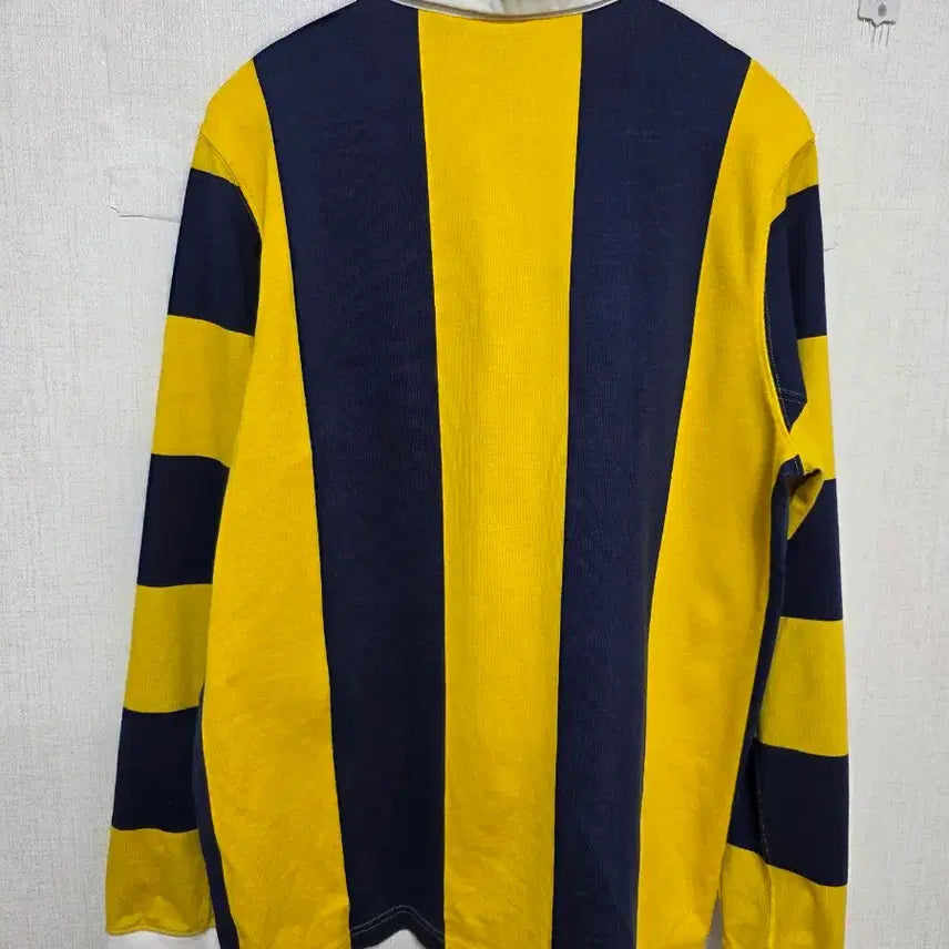 [BUNJANG] Adidas Rugby Shirt - Yellow/Navy Long Sleeve / 아디다스 럭비 셔츠 노랑/네이비 긴팔