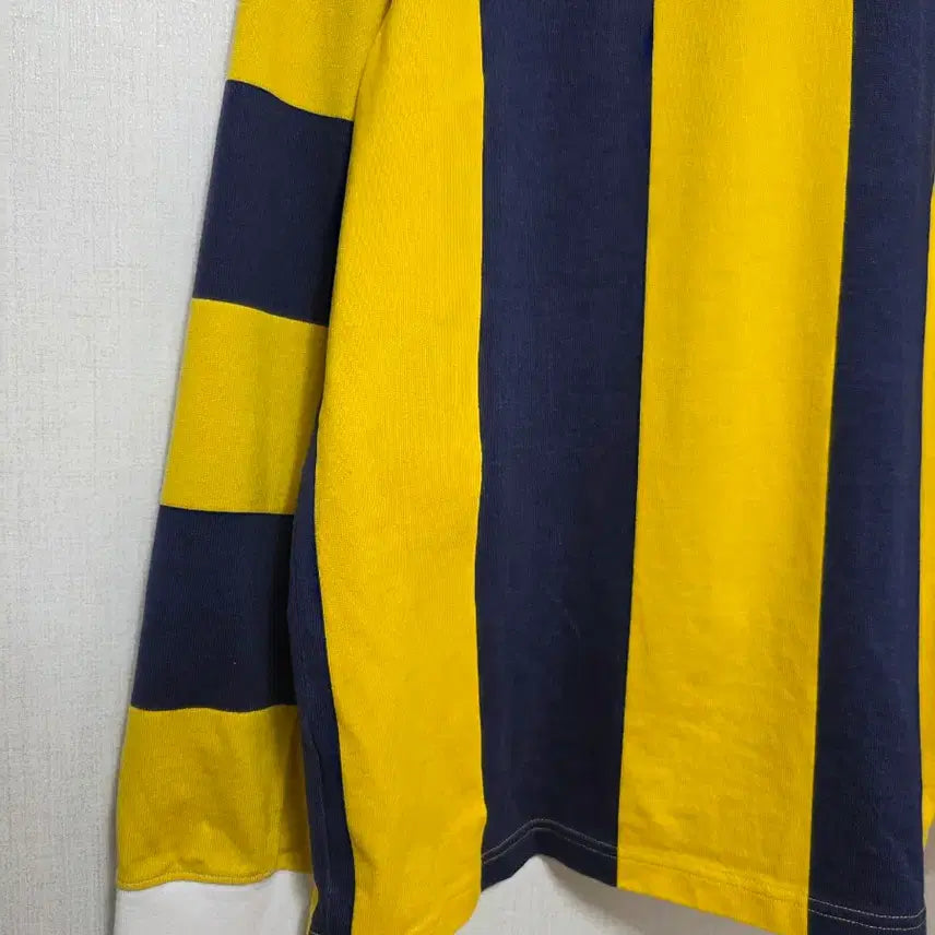 [BUNJANG] Adidas Rugby Shirt - Yellow/Navy Long Sleeve / 아디다스 럭비 셔츠 노랑/네이비 긴팔